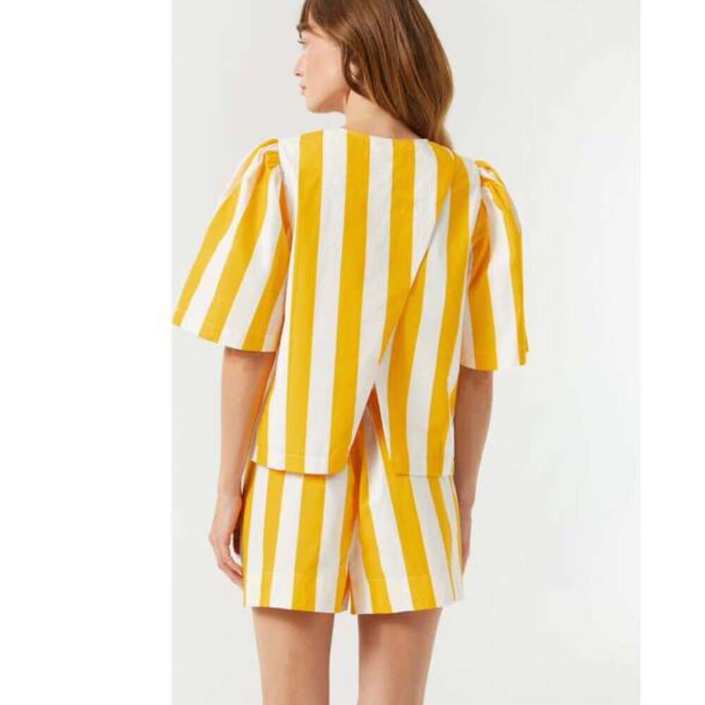 RHODE WALKER SHORT in Yellow/White Stripe NWOT S Anthropologie - Picture 12 of 13